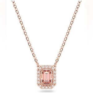Swarovski Millenia necklace. Octagon cut, Pink, Rose gold-tone plated.